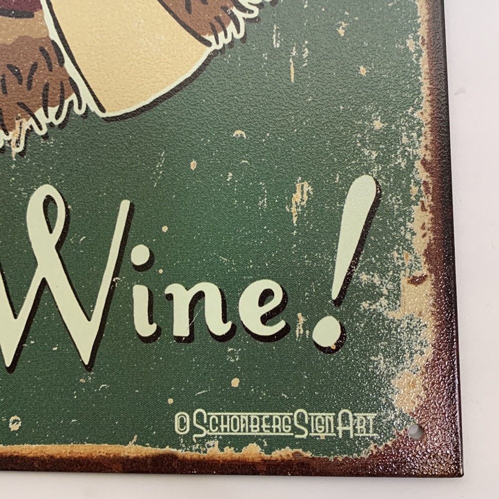 Schonberg Sign Art | Retro Heavy Tin Sign | Wine | Drinking Lady | Kitchen Bar - Picture 2 of 5